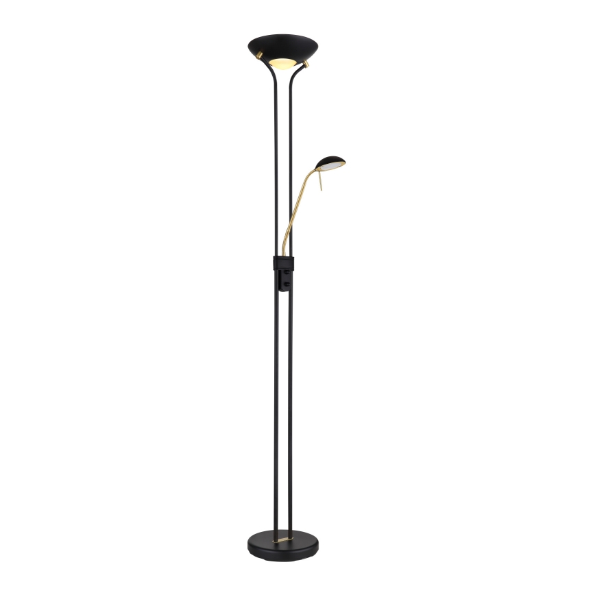Globo - Dimbare LED Staande lamp LED/20W/230V + LED/5,5W 3000K zwart/goud
