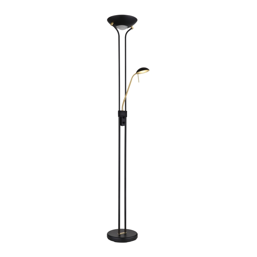 Globo - Dimbare LED Staande lamp LED/20W/230V + LED/5,5W 3000K zwart/goud