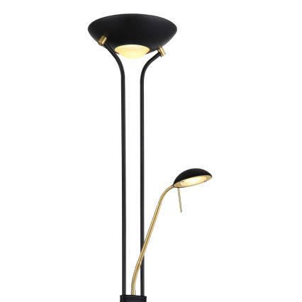 Globo - Dimbare LED Staande lamp LED/20W/230V + LED/5,5W 3000K zwart/goud