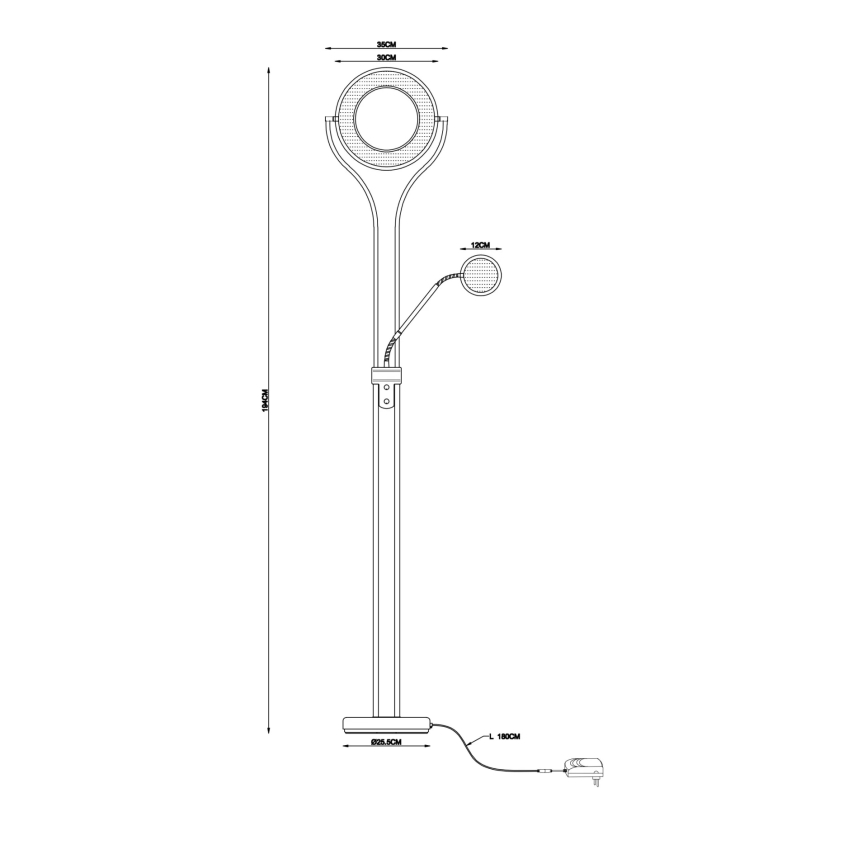 Globo - Dimbare LED-vloerlamp LED/20W/230V + LED/4W 3000K messing