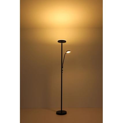 Globo - Dimbare LED-vloerlamp LED/18,5W/230V + LED/4,5W 3000K zwart