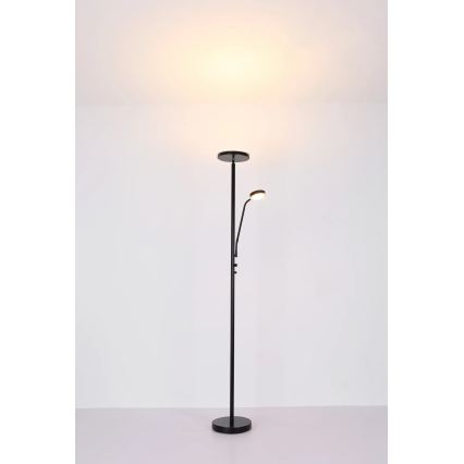 Globo - Dimbare LED-vloerlamp LED/18,5W/230V + LED/4,5W 3000K zwart