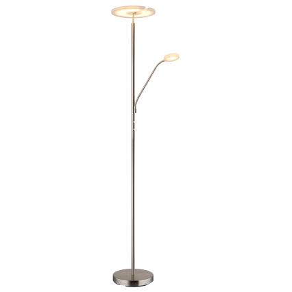 Globo - Lampadaire LED dimmable LED/28W/230V + LED/5W 3000K chrome brillant