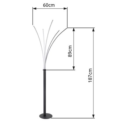 Globo - Lampadaire sur pied tactile dimmable LED/36W/230V, noir