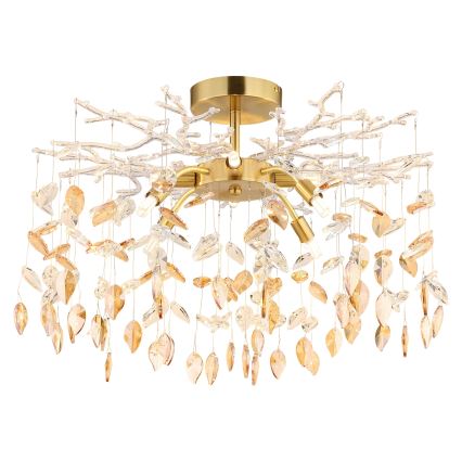 Globo - Kroonluchter aan stang 8xG9/8W/230V goud