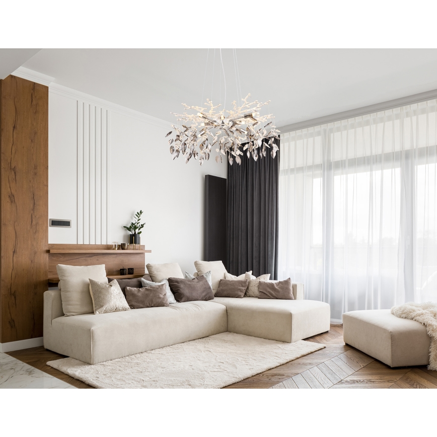 Globo - Hanglamp aan een koord 8xG9/8W/230V diameter 61 cm glanzend chroom