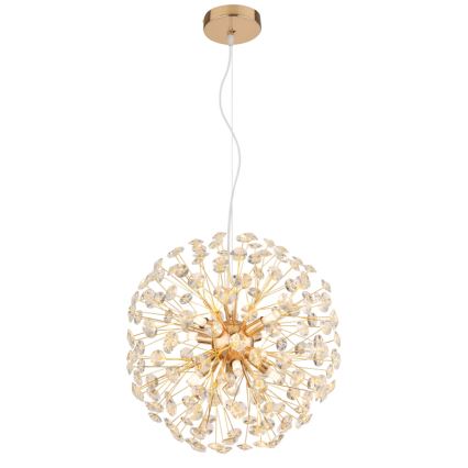 Globo - LED-hanglamp aan kabel 8×G9/3,5W/230V Ø 40 cm goudkleurig