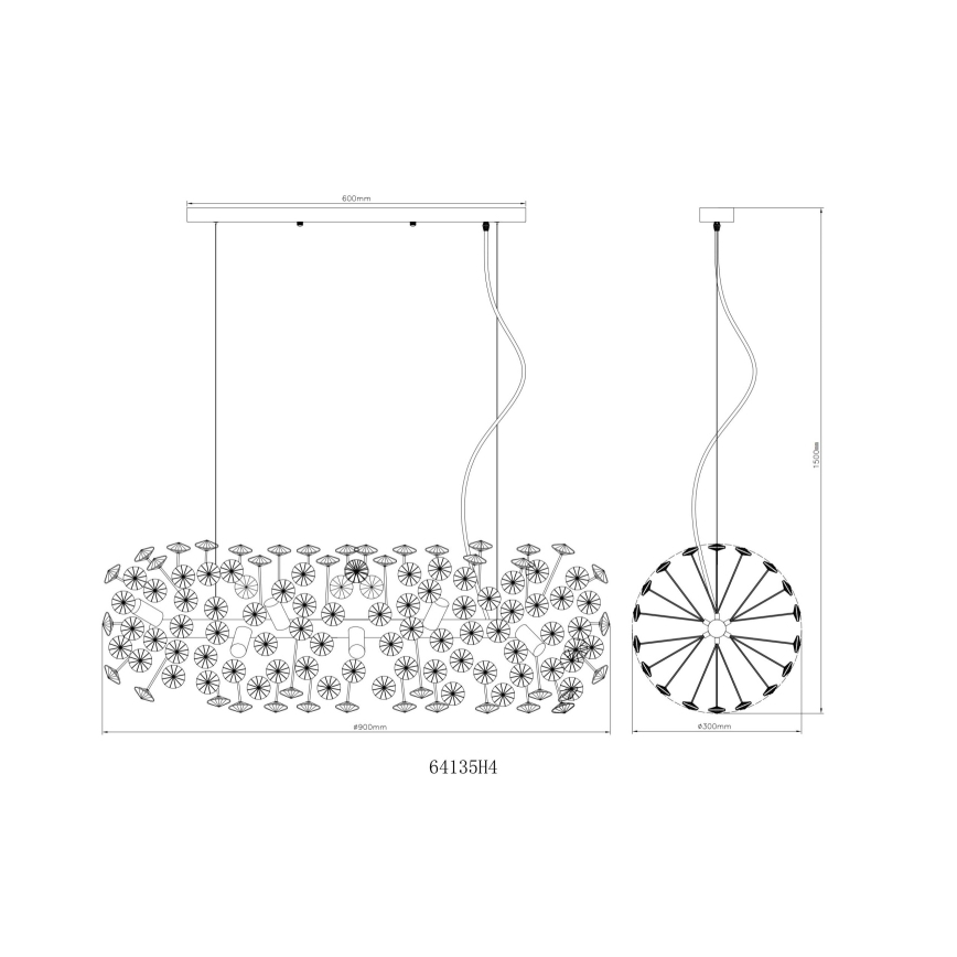 Globo - LED-kroonluchter met kabel 12xG9/3,5W/230V goud