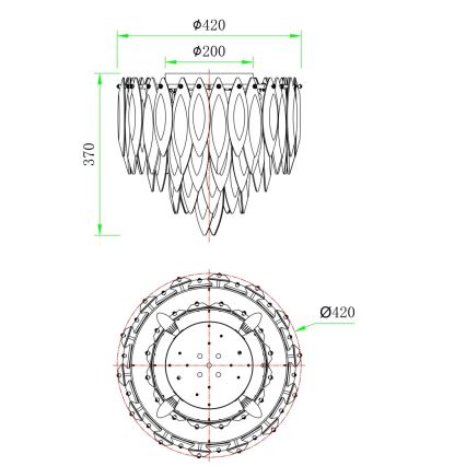 Globo - Plafondlamp 5xE14/40W/230V Ø 42 cm