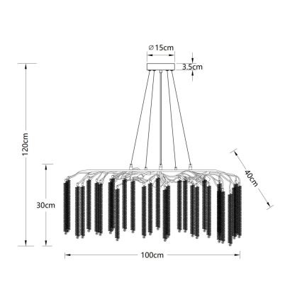 Globo - Suspension sur câble 9xG9/8W/230V