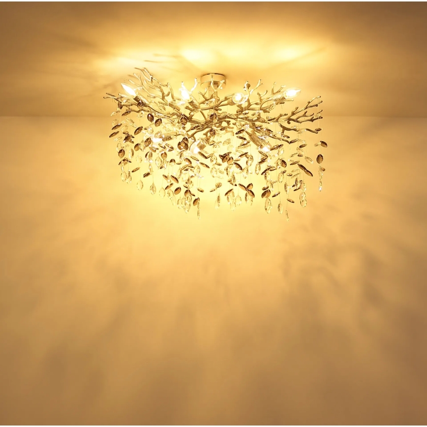 Globo - Hanglamp met stang 7xE14/40W/230V zilverkleurig