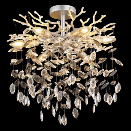 Globo - Kroonluchter met stang 6xE14/40W/230V zilver