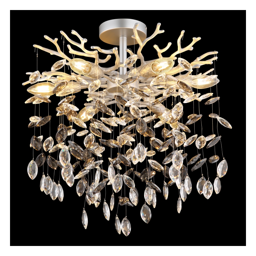 Globo - Kroonluchter met stang 6xE14/40W/230V zilver