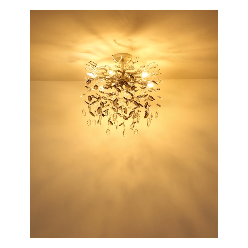 Globo - Kroonluchter met stang 6xE14/40W/230V zilver