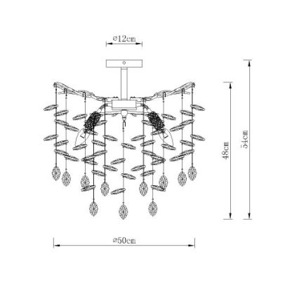 Globo - Kroonluchter met stang 6xE14/40W/230V zilver