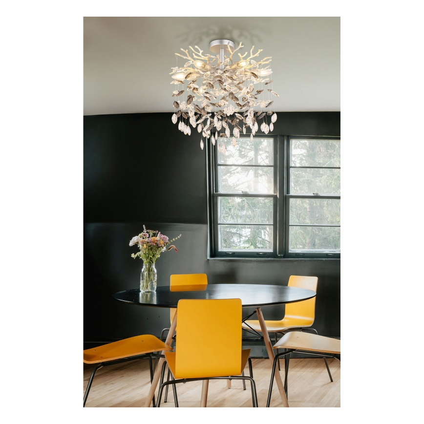 Globo - Lustre sur tige 6xE14/40W/230V argenté