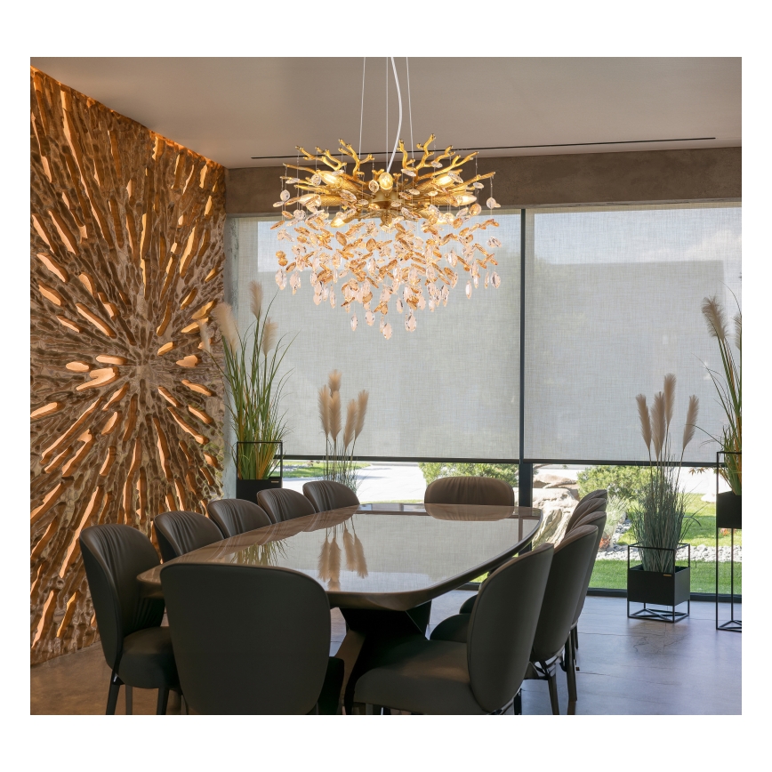 Globo - Kroonluchter met kabel 8xE14/40W/230V goud