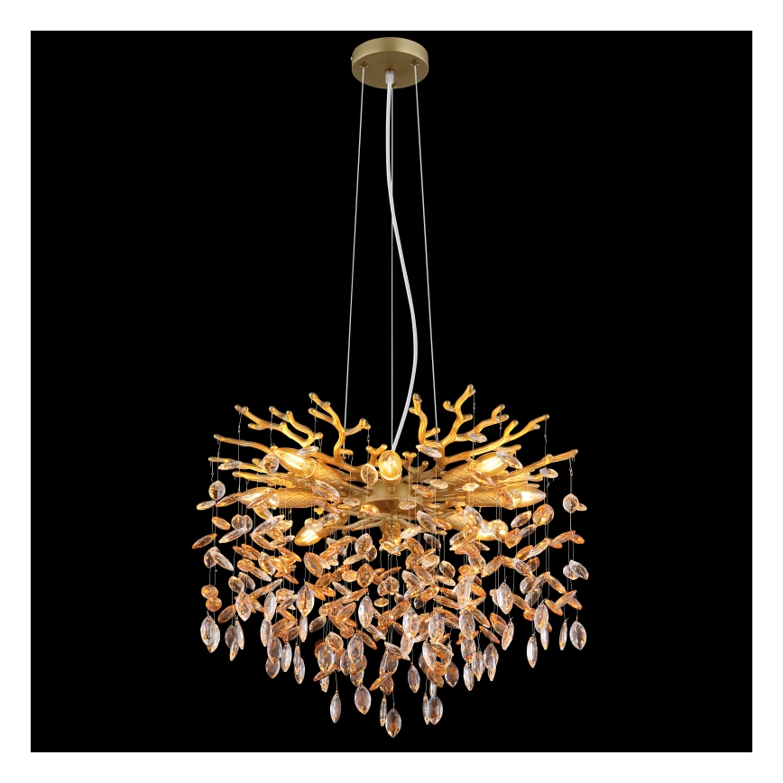 Globo - Kroonluchter met kabel 8xE14/40W/230V goud