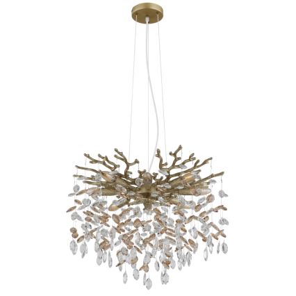 Globo - Suspension sur câble 8xE14/40W/230V dorée