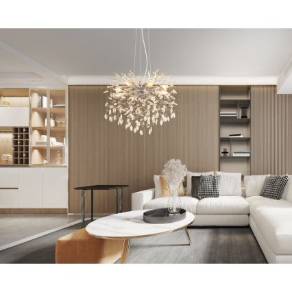 Globo - Kroonluchter met kabel 8xE14/40W/230V zilverkleurig