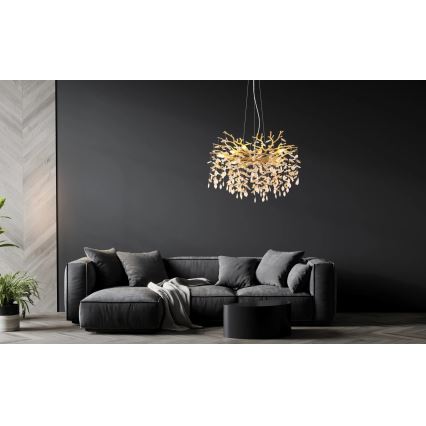 Globo - Suspension sur câble 10xE14/40W/230V dorée