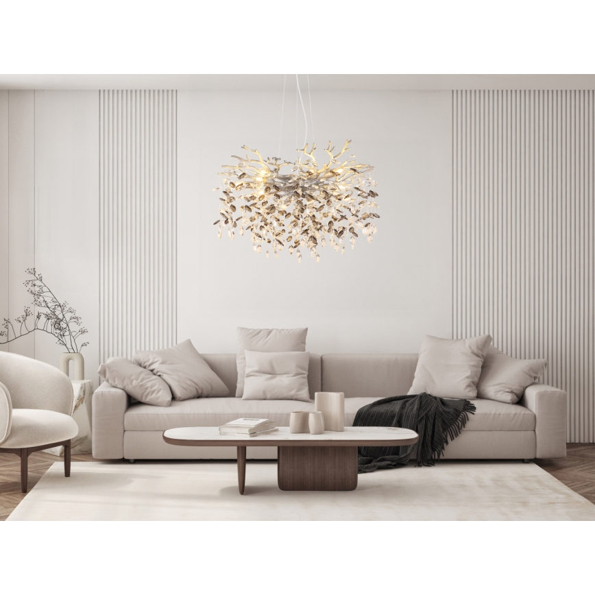 Globo - Lustre suspendu sur câbles 10xE14/40W/230V argenté