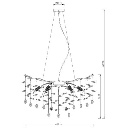 Globo - Lustre suspendu sur câbles 10xE14/40W/230V argenté