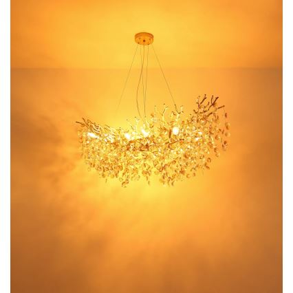Globo - Suspension sur câble 10xE14/40W/230V dorée