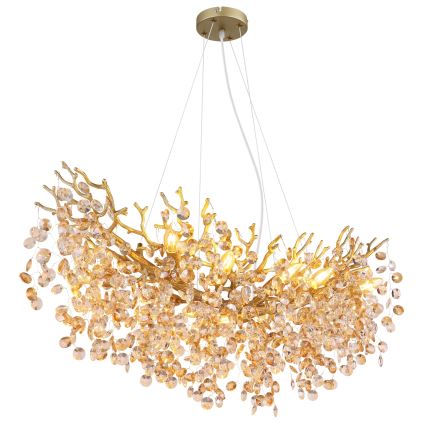 Globo - Suspension sur câble 10xE14/40W/230V dorée
