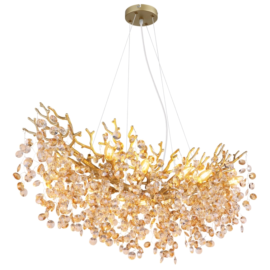 Globo - Suspension sur câble 10xE14/40W/230V dorée