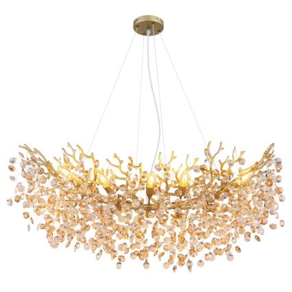 Globo - Suspension sur câble 10xE14/40W/230V dorée