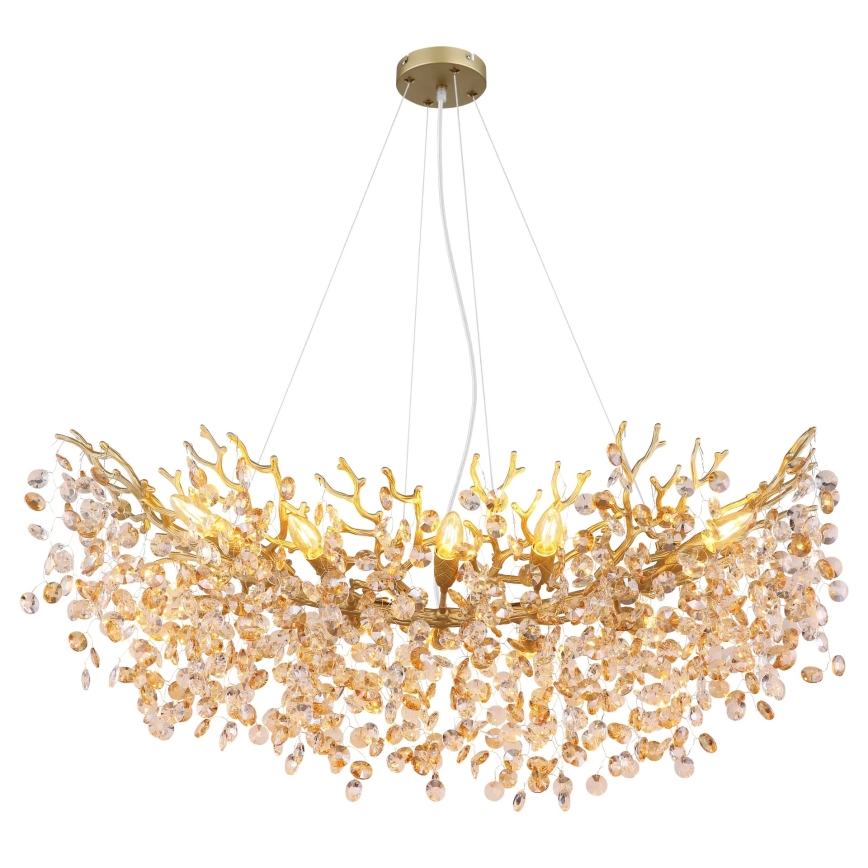 Globo - Suspension sur câble 10xE14/40W/230V dorée