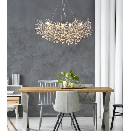 Globo - Lustre suspendu sur câbles 10xE14/40W/230V argenté