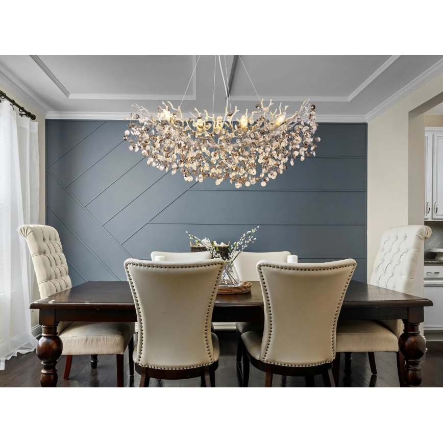Globo - Lustre suspendu sur câbles 10xE14/40W/230V argenté