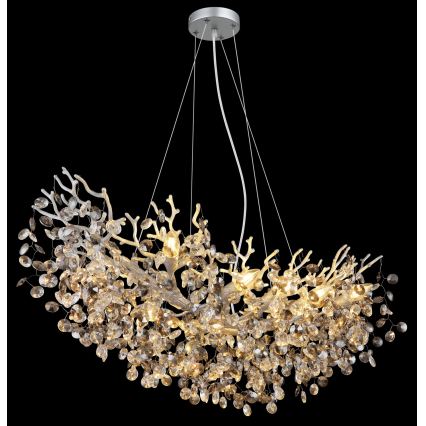 Globo - Lustre suspendu sur câbles 10xE14/40W/230V argenté