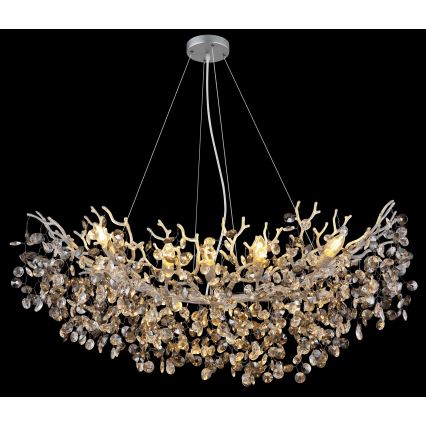 Globo - Lustre suspendu sur câbles 10xE14/40W/230V argenté