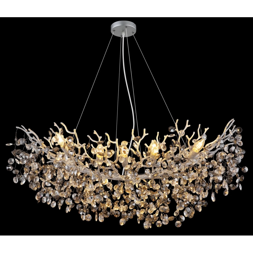Globo - Lustre suspendu sur câbles 10xE14/40W/230V argenté