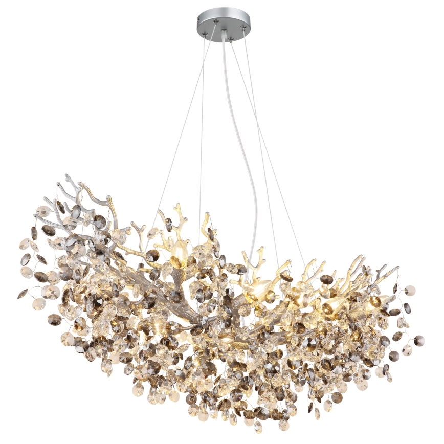 Globo - Lustre suspendu sur câbles 10xE14/40W/230V argenté