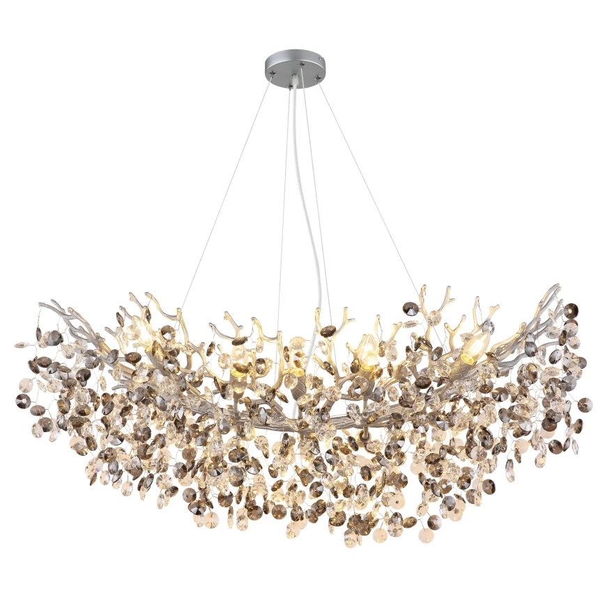 Globo - Lustre suspendu sur câbles 10xE14/40W/230V argenté