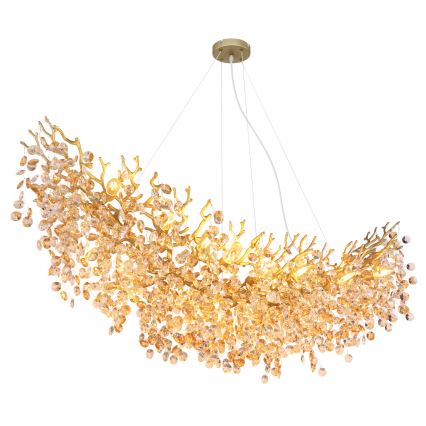 Globo - Suspension sur câble 16xE14/40W/230V dorée
