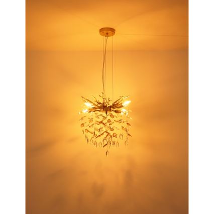 Globo - Hanglamp aan kabel 4xE14/40W/230V goudkleurig