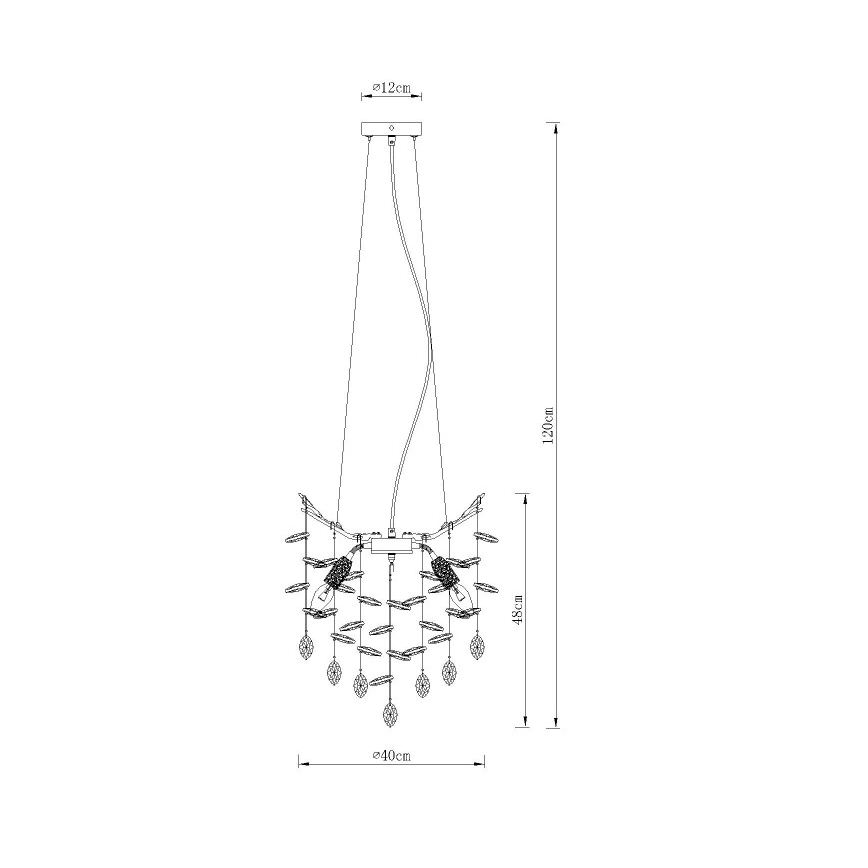 Globo - Hanglamp aan kabel 4xE14/40W/230V goudkleurig