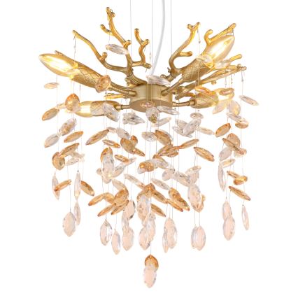 Globo - Suspension sur câble 4xE14/40W/230V doré