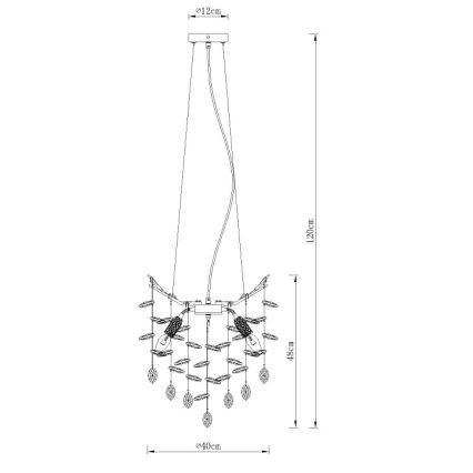 Globo - Suspension sur câble 4xE14/40W/230V doré