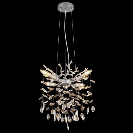 Globo - Hanglamp met kabel 4xE14/40W/230V zilver