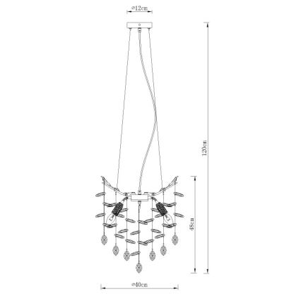 Globo - Hanglamp met kabel 4xE14/40W/230V zilver