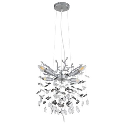 Globo - Suspension sur câble 4xE14/40W/230V argentée