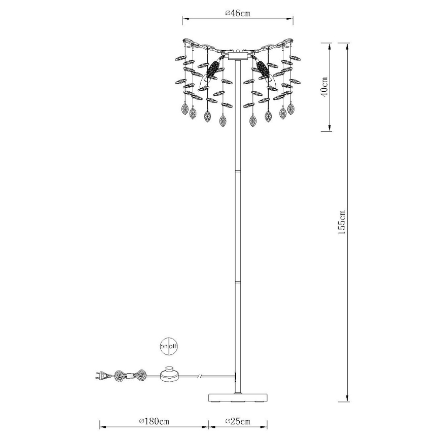 Globo - Lampadaire 5xE14/40W/230V doré