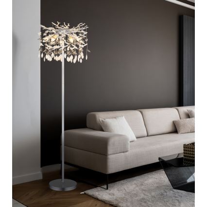 Globo - Vloerlamp 5xE14/40W/230V zilverkleurig
