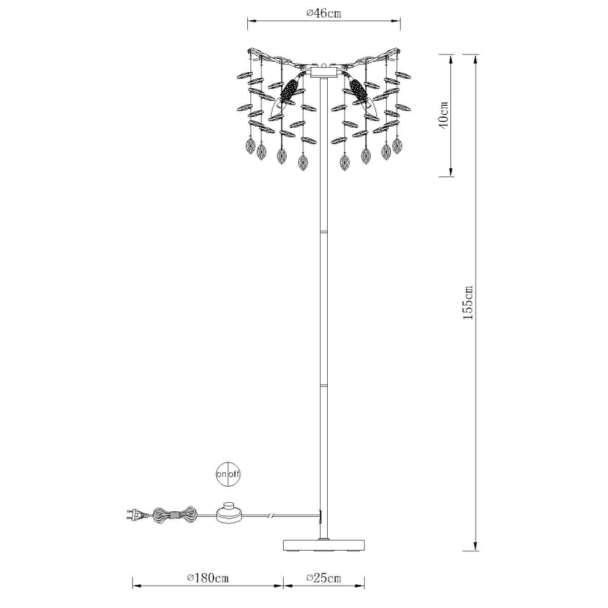Globo - Vloerlamp 5xE14/40W/230V zilverkleurig